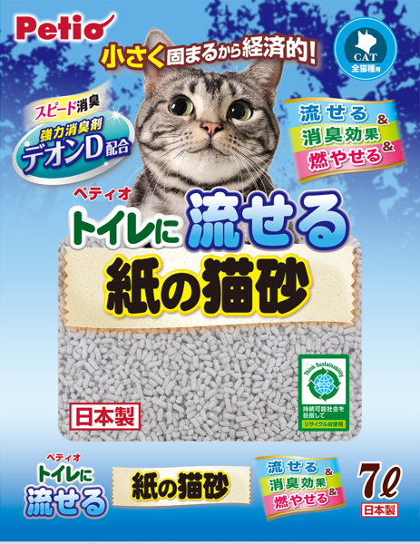トイレに流せる紙の猫砂 7L