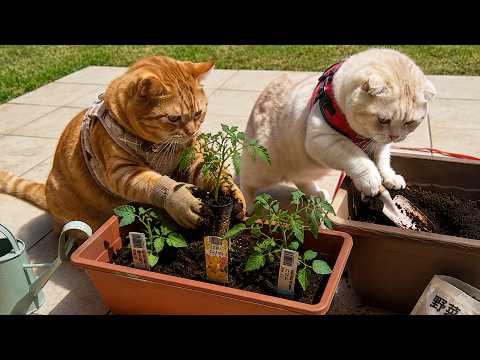犬と猫と一緒に野菜の苗を植えたら楽しすぎた…